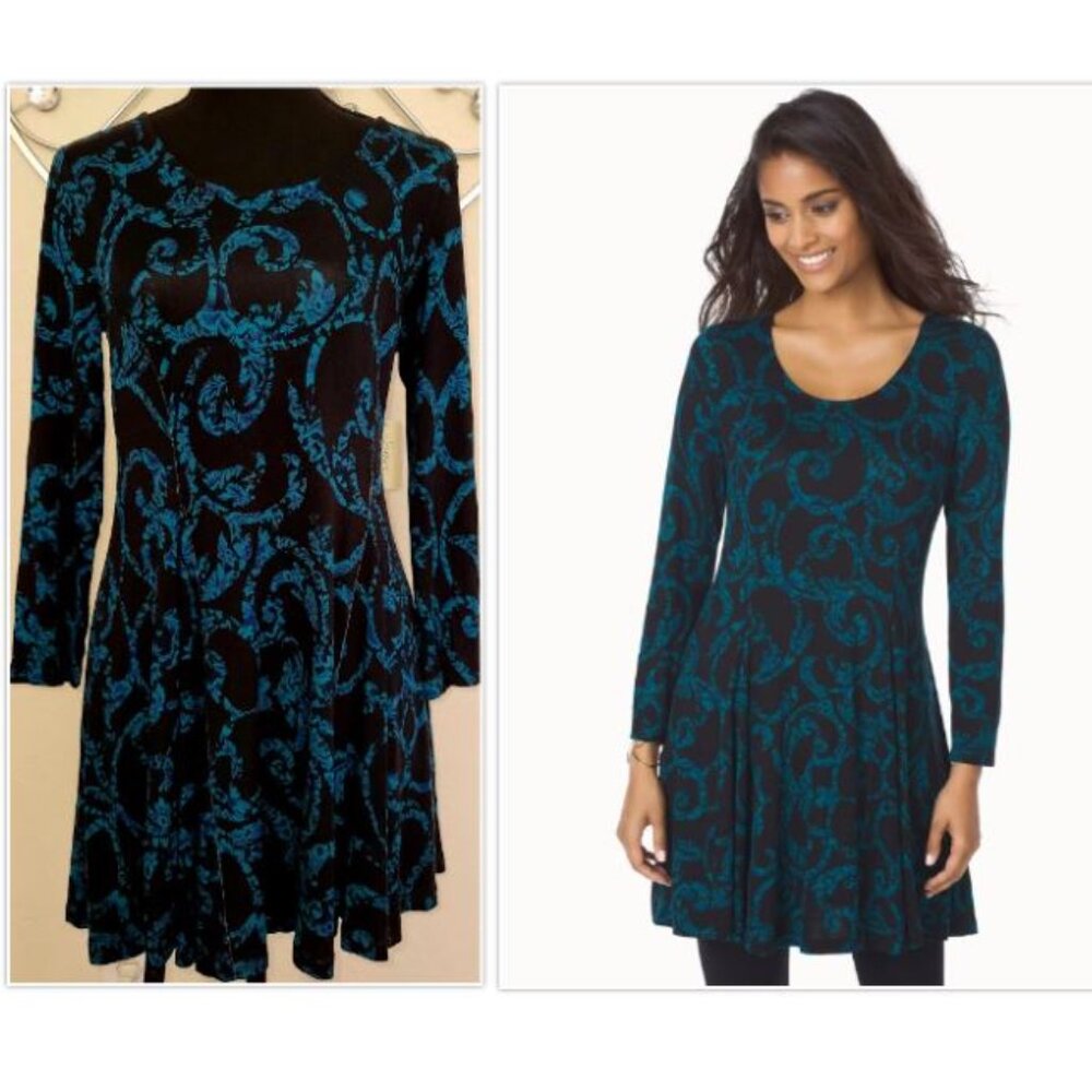 Soma Black and Blue Tunic Top